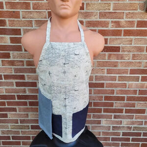 Handcrafted Full Apron with Towel Grilling Heavy Canvas Antique Airplane Theme